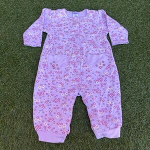Carters Lavender Floral Footed‎ Pajamas Romper Sleepwear Infant Girls Size 6M